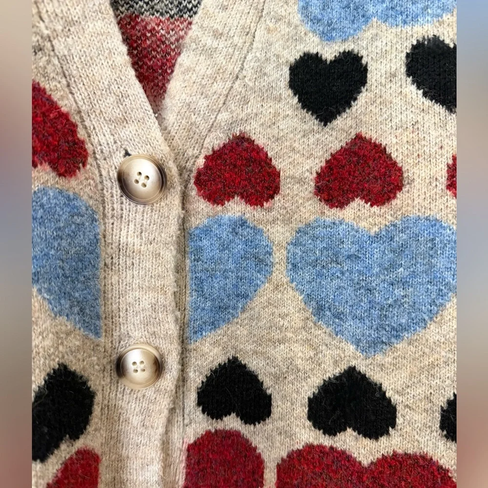 Anthropologie Free the Roses Heart Print Cardigan - Picture 6 of 8
